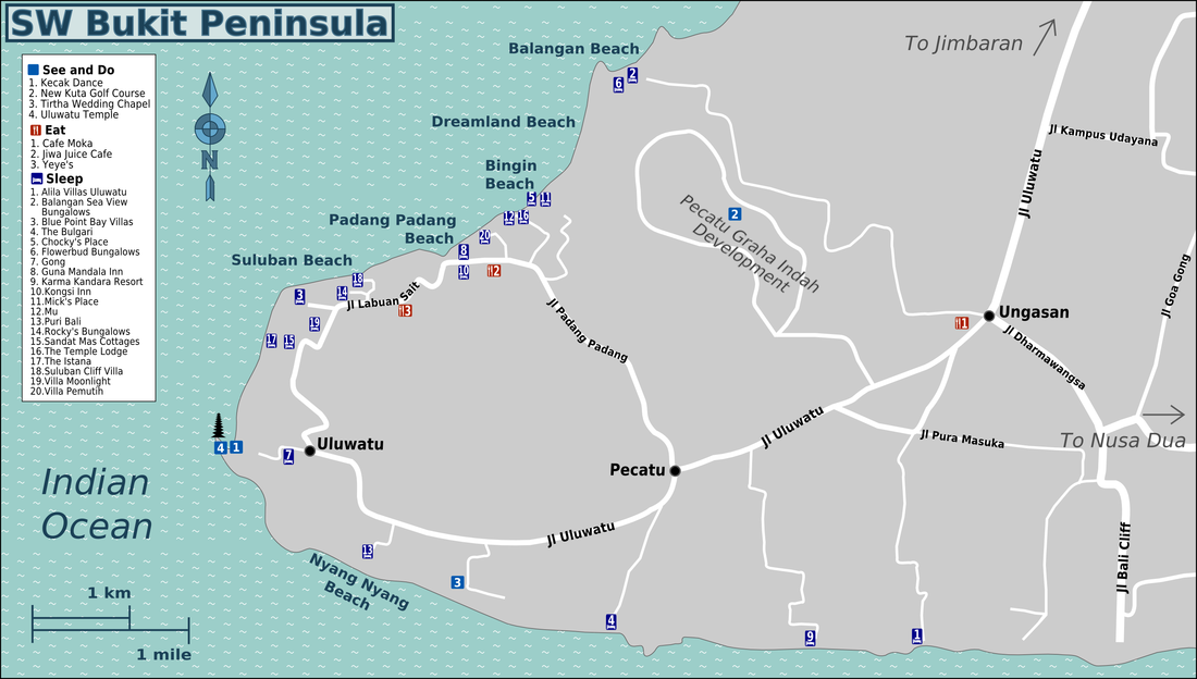 Bukit Peninsula Ulawatu Pecatu Ungasan Map