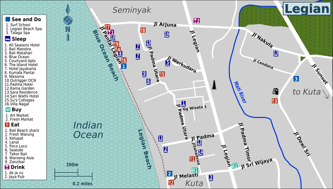 Legian Bali Map
