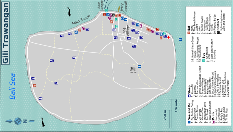 Gili Trawangan Map